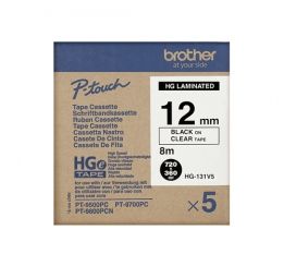 HGE131V5 Taśma laminowana do wydruków wysokiej rozdzielczości  o szerokości 12mm (5 szt.)