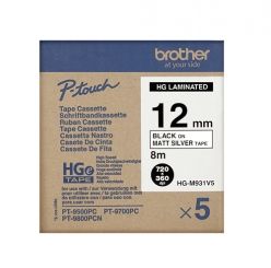 HGEM931V5 Taśma laminowana do wydruków wysokiej rozdzielczości  o szerokości 12mm (5 szt.)